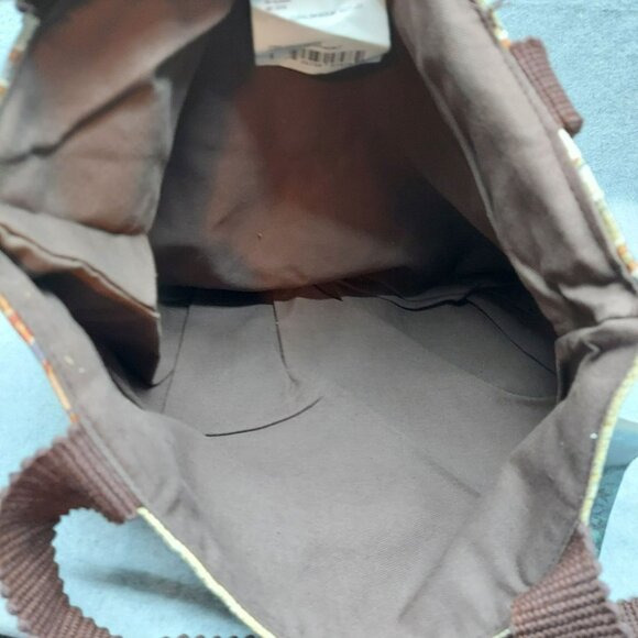 Linda Picken Pug Tapestry Shoulder Tote Bag With Brown Handles Made In USA - Picture 6 of 9